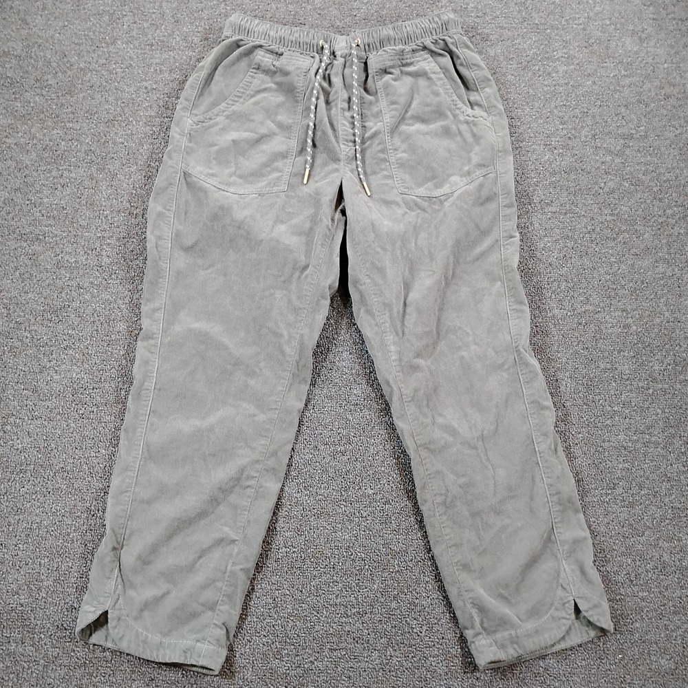 Pilcro The Cottage Corduroy Pants Women Small Grey Drawstring Tulip Hem 30x26